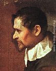 Annibale Carracci Canvas Paintings - Self-Portrait in Profile